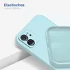 A close-up shot of a light blue phone case, showing the camera cutout and the interior lining of the case. Produktbild-Vorschau