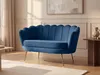 Muschelförmiges 2-Sitzer-Sofa aus dunkelblauem Velours Produktbild-Vorschau 2