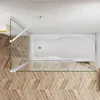 AICA 130cmx140cm Weiß Badewannenaufsatz 6mm NANO ESG-glas Produktbild-Vorschau 3