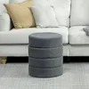 HOMCOM Pouf, poggiapiedi, pouf rotondo imbottito, Anteprima dell’immagine prodotto 7