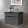 60cm Schwarz Mineralguss Waschtisch mit Unterschrank Produktbild-Vorschau 1