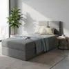 Jugendbett Polsterbett - 90x200 cm - Grau - mit Bettkasten Produktbild-Vorschau 3