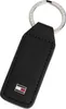 A black leather Tommy Hilfiger keychain with a silver ring. Náhľad obrázku produktu