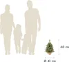 Silhouettes of a family and a mini Christmas tree with size indicators. Voir les images du produit