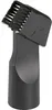 A black vacuum cleaner attachment with bristles. Produktbild-Vorschau