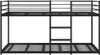 A black metal bunk bed frame with a ladder, shown against a white background. Náhled obrázku produktu