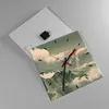 Wanduhr - Quadrat - Glasuhr - Rot Flugzeug Berge - 40x40cm Produktbild-Vorschau 2