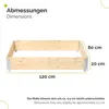 A diagram showing the dimensions of a wooden frame. Produktbild-Vorschau