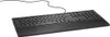 A black Dell keyboard with a wrist rest is shown from a diagonal, slightly elevated angle against a white background. Produktbild-Vorschau
