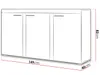 A line drawing of a white cabinet with three doors, showing its dimensions. Náhled obrázku produktu
