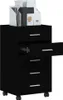 vidaXL Cassettiera con rotelle in legno nero Anteprima dell’immagine prodotto 3