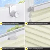 A collage of four images showcasing different features of a pleated blind. Produktbild-Vorschau