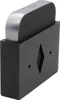 A black router holder with a silver and black device inserted. Produktbild-Vorschau