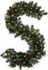 A Christmas garland with pinecones, berries, and lights. Náhled obrázku produktu