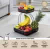 eluno 2-stöckige Obstetagere mit Bananenhalter, Brotkorb, Produktbild-Vorschau 4