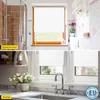 Collage of bathroom and kitchen scenes featuring white roller blinds. Produktbild-Vorschau