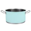 A mint-colored pot with silver handles against a white background. Anteprima dell’immagine prodotto