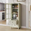Buffetkast, glazen deuren, dubbele lade, houten dressoir, Productafbeelding-voorbeeld 7