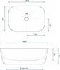 Technical drawing with dimensions of a rectangular basin. Náhľad obrázku produktu