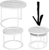 Set di due tavolini, color bianco, modello Galen, piccoli, Anteprima dell’immagine prodotto 7