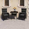 The Living Store 3-tlg. Garten-Essgruppe Poly Rattan und Produktbild-Vorschau 1