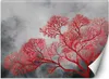 Vlies fototapete Bäume Pflanzen rot 400x280 cm Feeby Rot Produktbild-Vorschau 1