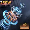 A close-up, dynamic illustration of an electric motor's internal components, with glowing blue and orange energy trails, suggesting power and speed. Produktbild-Vorschau