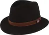 Borsalino feiner Hasenhaarhut Rustico Traveller mit Lederband in schwarz