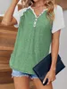 Kurzarm-Sommer-T-Shirt für Damen, Henley-Kragen, Produktbild-Vorschau 4
