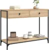 Konzolový stolík dub sonoma 100x34,5x75 cm kompozitné drevo Náhľad obrázku produktu 3