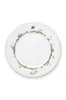 A white plate with a decorative rim featuring a jungle-themed design. Produktbild-Vorschau