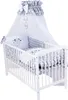 KMbaby Babybett Jose weiss 120x60 mit 10tlg Bettwäsche Set Produktbild-Vorschau 1