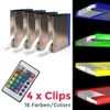 4 LED klipy RGB osvetlenie sklenených políc Sklenené hrany Náhľad obrázku produktu 2