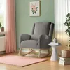 A cozy living room scene with a plush rocking chair, pink rug, and decorative artwork. Produktbild-Vorschau