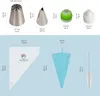 A collection of cake decorating tools with dimensions shown. Produktbild-Vorschau