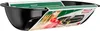 A black baking pan with a decorative label wrapped around it. Produktbild-Vorschau