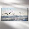 Wandkunst Leinwand Bild Uhr 60x30 Gemälde Abstrakte Winter Produktbild-Vorschau 2