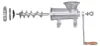 An exploded view of a meat grinder, showing its individual components laid out. Anteprima dell’immagine prodotto