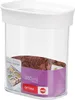 A clear, well-lit studio shot of a transparent food storage container with a white lid. Anteprima dell’immagine prodotto