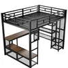 Merax Lit superposé 140x200 avec bureau, étagères, armoire Voir les images du produit 8