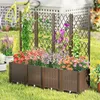 Erhöhtes Gartenbeet mit Rankgitter, Garten-Pflanzgefäß mit Produktbild-Vorschau 2