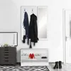 FineBuy Wand-Garderobe SALERNO Weiß mit Garderobenpaneel Produktbild-Vorschau 1