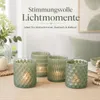 Boltze Windlicht Set Grün Glas 4-teilig gemustert Produktbild-Vorschau 2