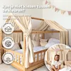 Hemel voor huisjesbed 135x270 cm crème met gouden Productafbeelding-voorbeeld 4