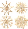 Four straw star ornaments are displayed against a white background. Produktbild-Vorschau