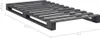 A gray wooden pallet bed frame with dimensions indicated. Produktbild-Vorschau