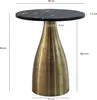 FineBuy Odkládací stolek kulatý 40 cm zlatý s mramorovou Náhled obrázku produktu 3