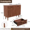 UnboxG credenza in legno massiccio 100x35x80 cm, marrone, 2 Anteprima dell’immagine prodotto 6