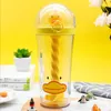 Kreative Kunststoff Stroh Wasserflasche Niedlichen Tier Produktbild-Vorschau 1
