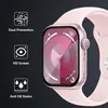 A close-up of an Apple Watch with a pink band, showcasing protective screen features. Produktbild-Vorschau